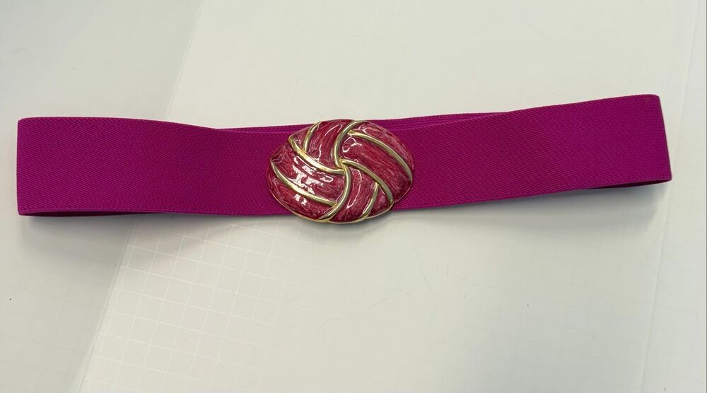 Day Lor Vintage 80’’s Pink Stretch Belt Enamel Buckle